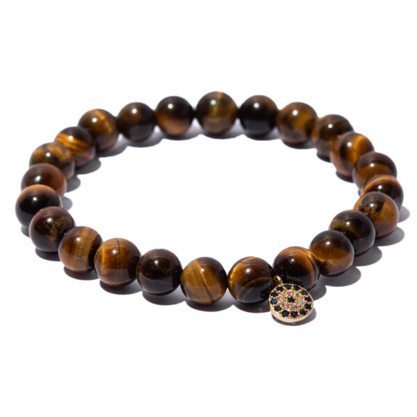 Tiger Eye Evil Eye Charm Crystal Bracelet